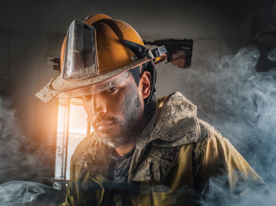 AI generated firefighter at risk of exposure